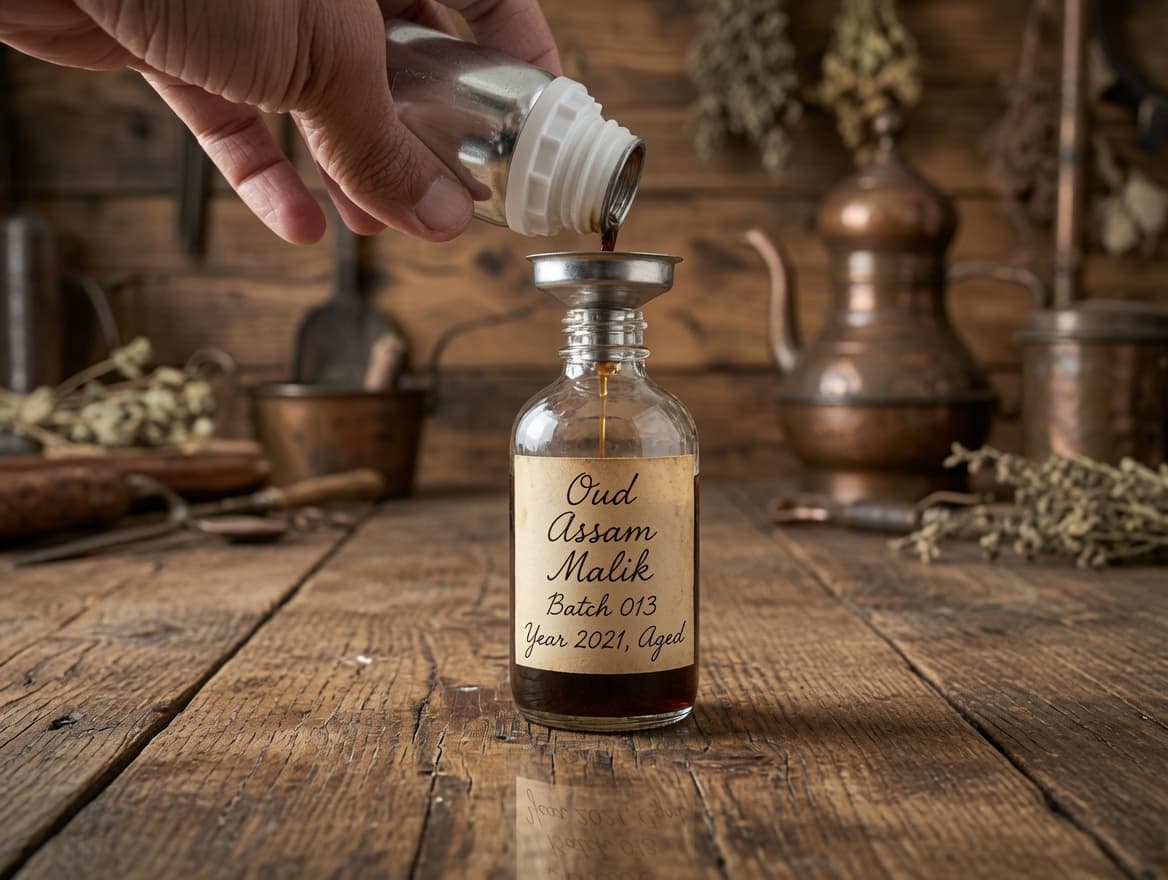 Pure Assam Hindi Malik Oud Oil – 2021 Vintage Aged Rare Agarwood — alternate view